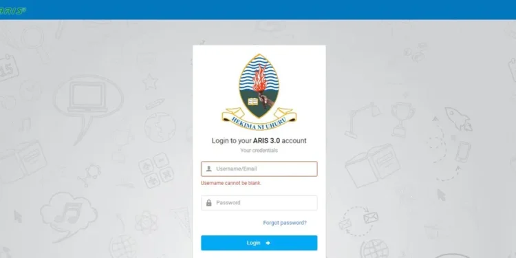 ARIS3.UDSM.AC.TZ Login